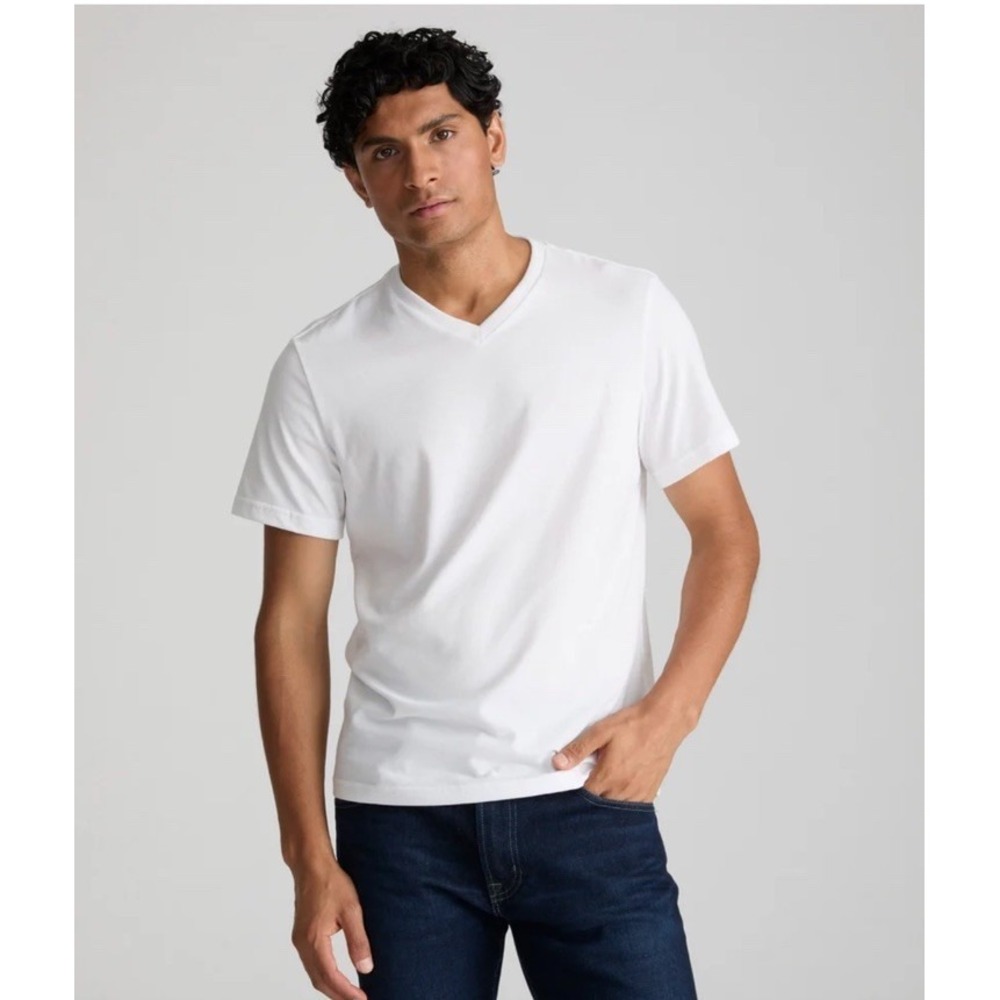 Fresh Clean Threads Flint White V-Neck Men's‎ Solid T Shirt NWT size XL